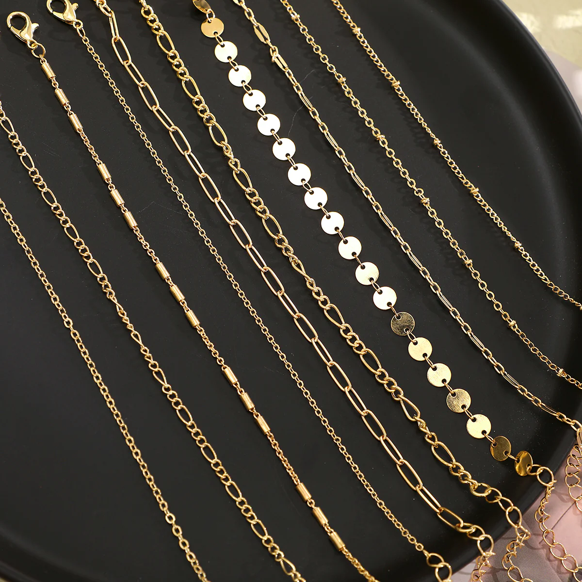 10pc Dainty Gold Chain Bracelet Set - Image 3