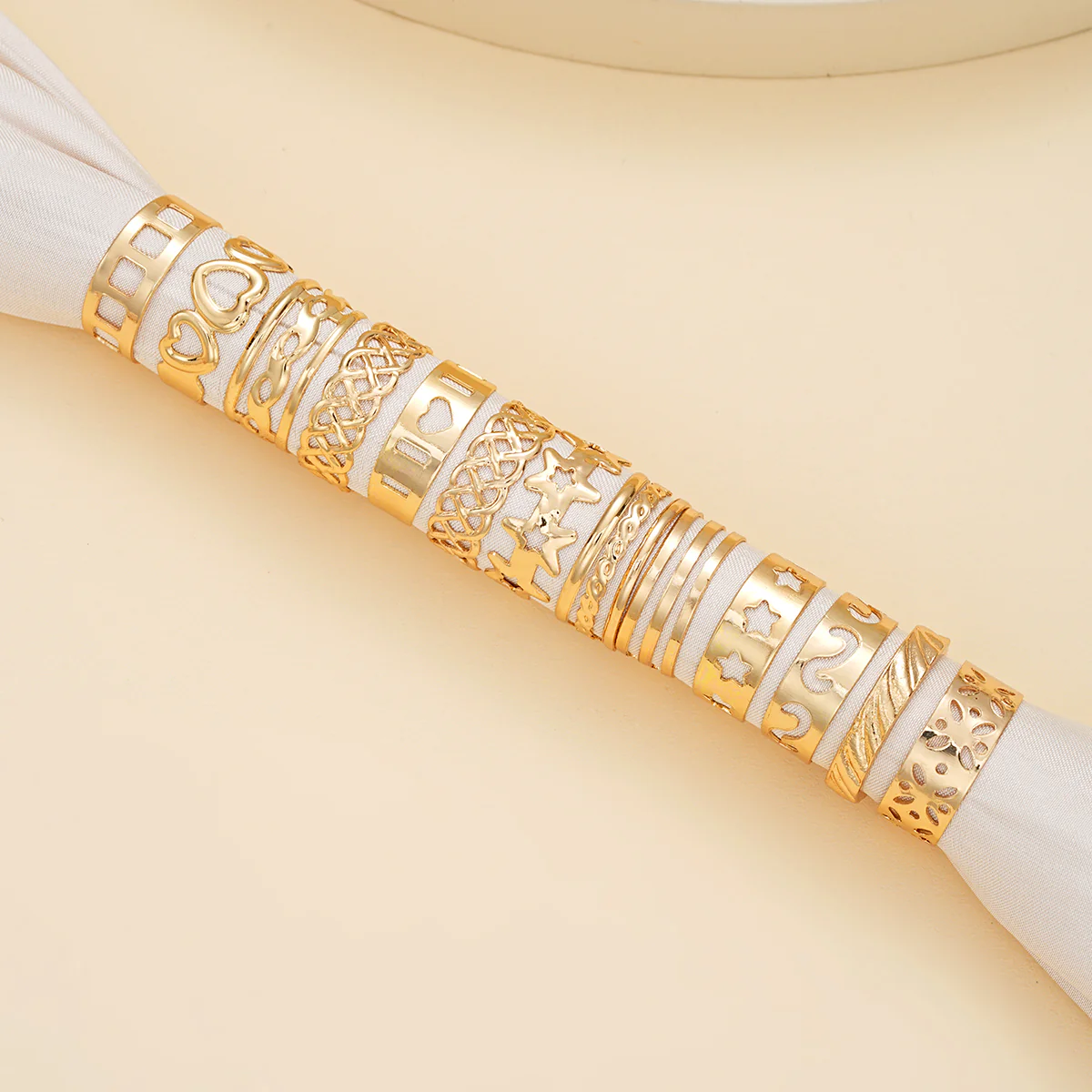 10pc Gold Statement Toe Ring Set - Image 2
