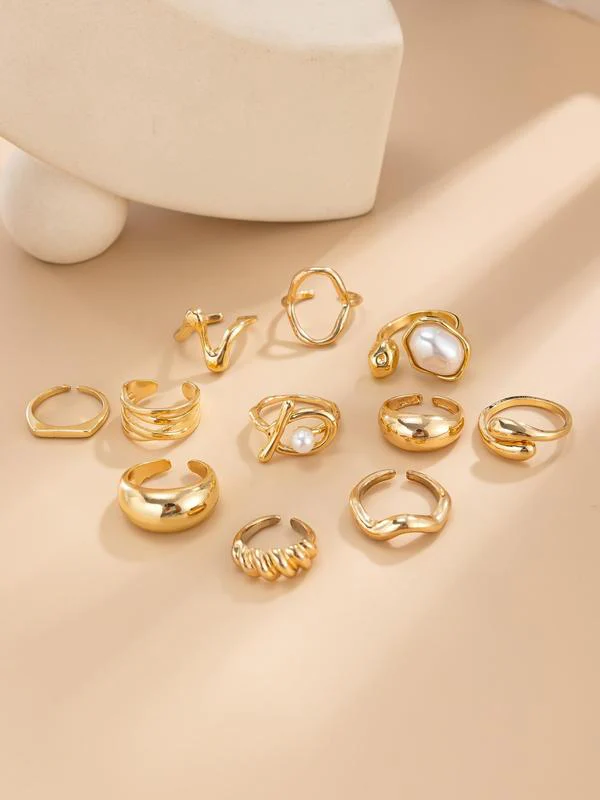 11pc Dainty Irregular Stacking Rings Set - Image 5