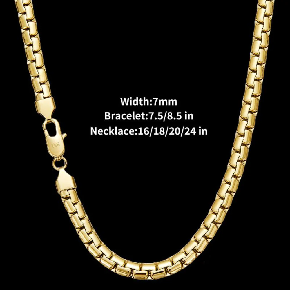 14K Plated Cuban Link Necklace & Bracelet Set - Image 4