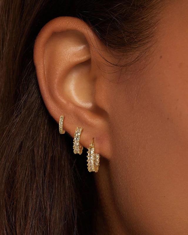 14K 3pc Gold Hoop Earrings - Image 4