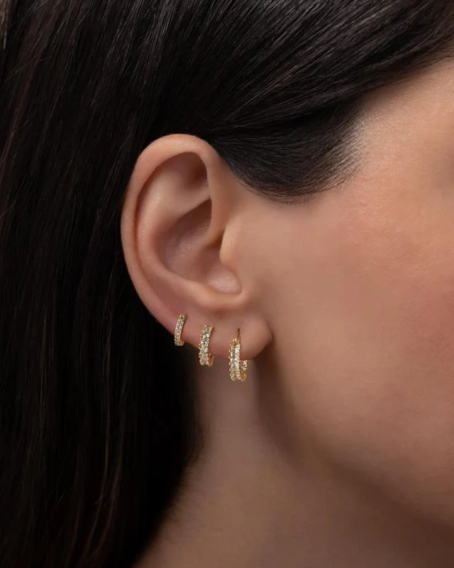 14K 3pc Gold Hoop Earrings - Image 8