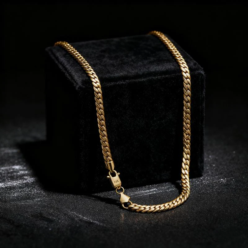 14k Plated Cuban Link Necklace - Image 3
