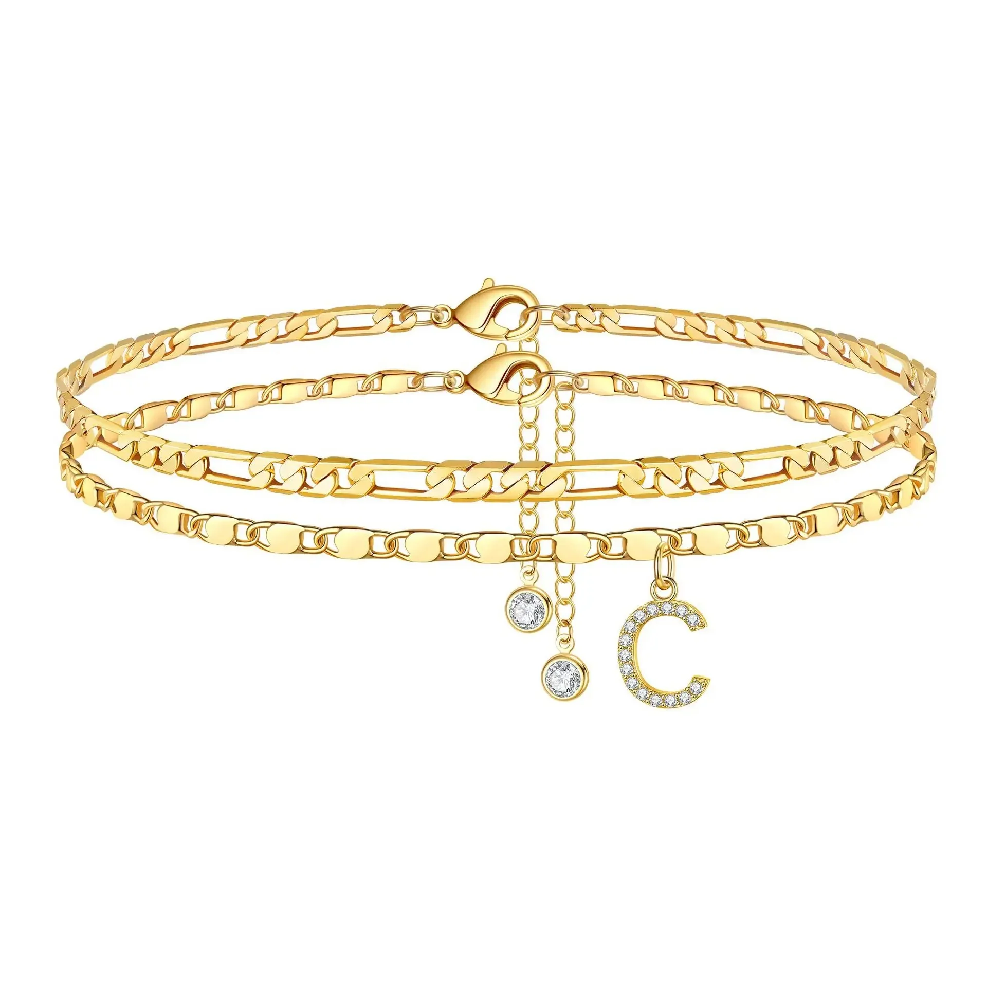 Figaro Initial Letter Anklet Set - Image 21