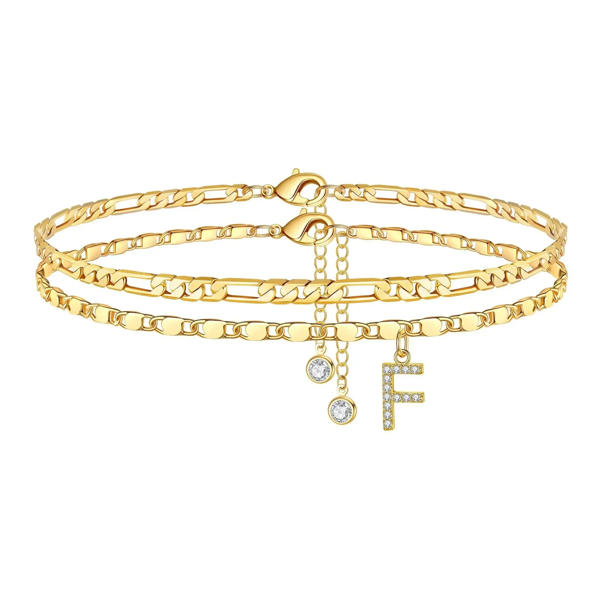 Figaro Initial Letter Anklet Set - Image 24