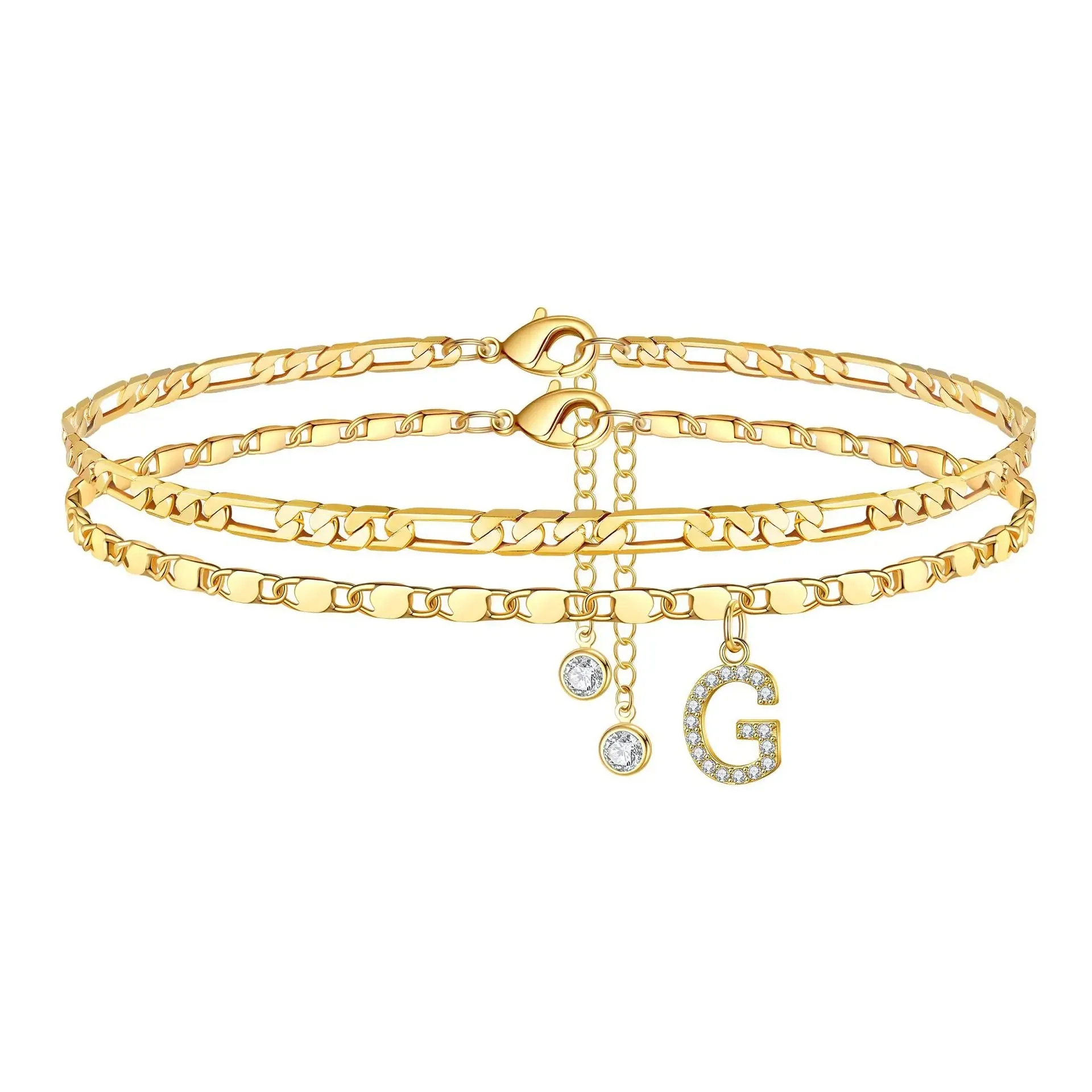Figaro Initial Letter Anklet Set - Image 25