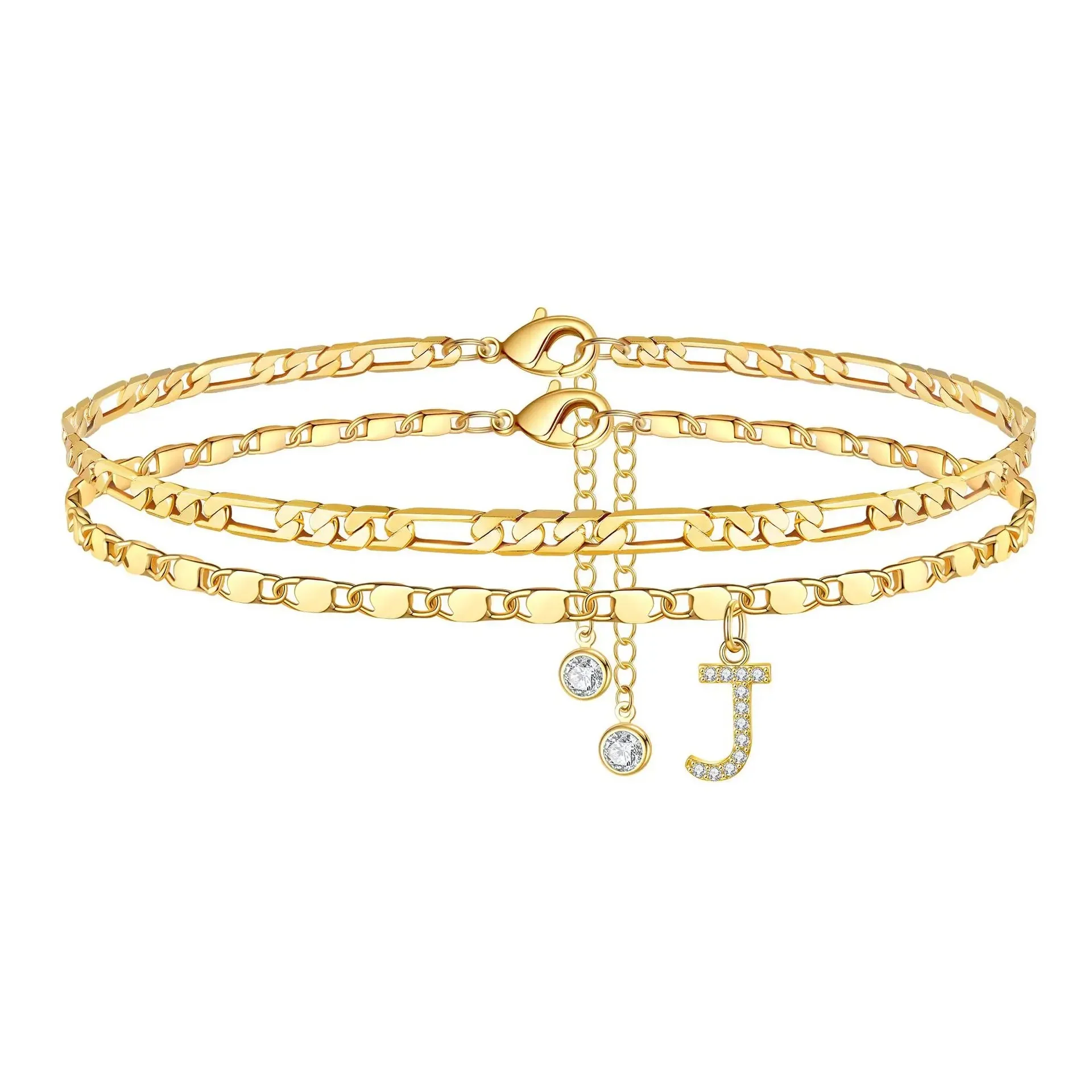 Figaro Initial Letter Anklet Set - Image 3