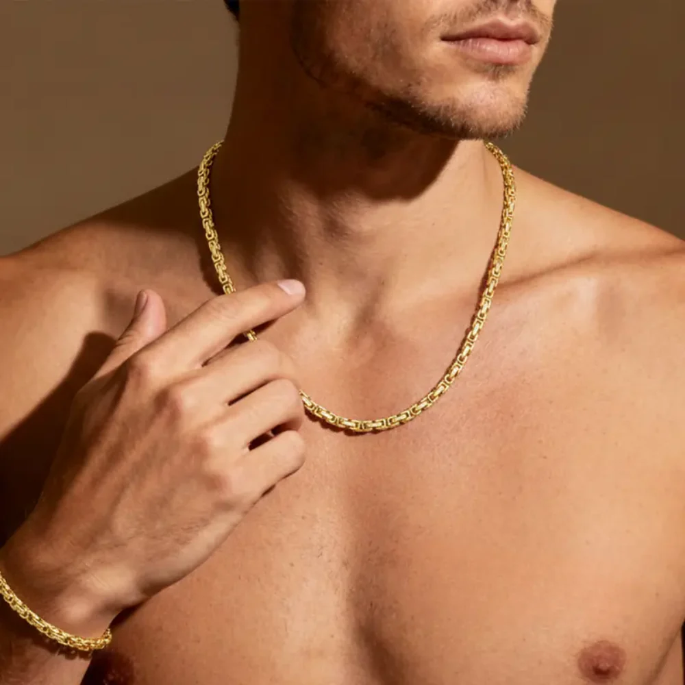 14k Plated Necklace & Bracelet Set - Image 3
