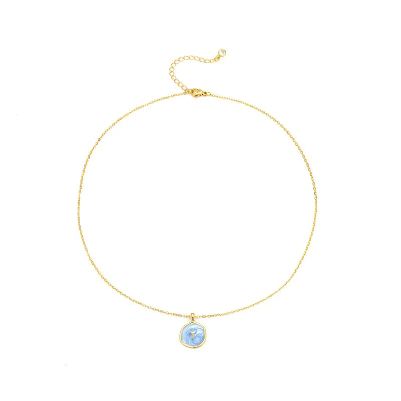 18k Dainty Cross Necklace - Image 9