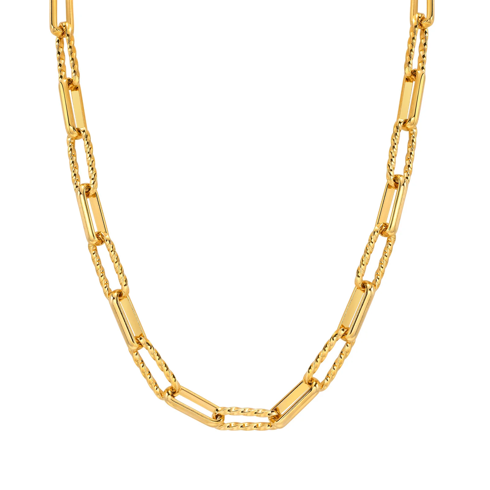 18k Gold Paperclip Chain Necklace - Image 2