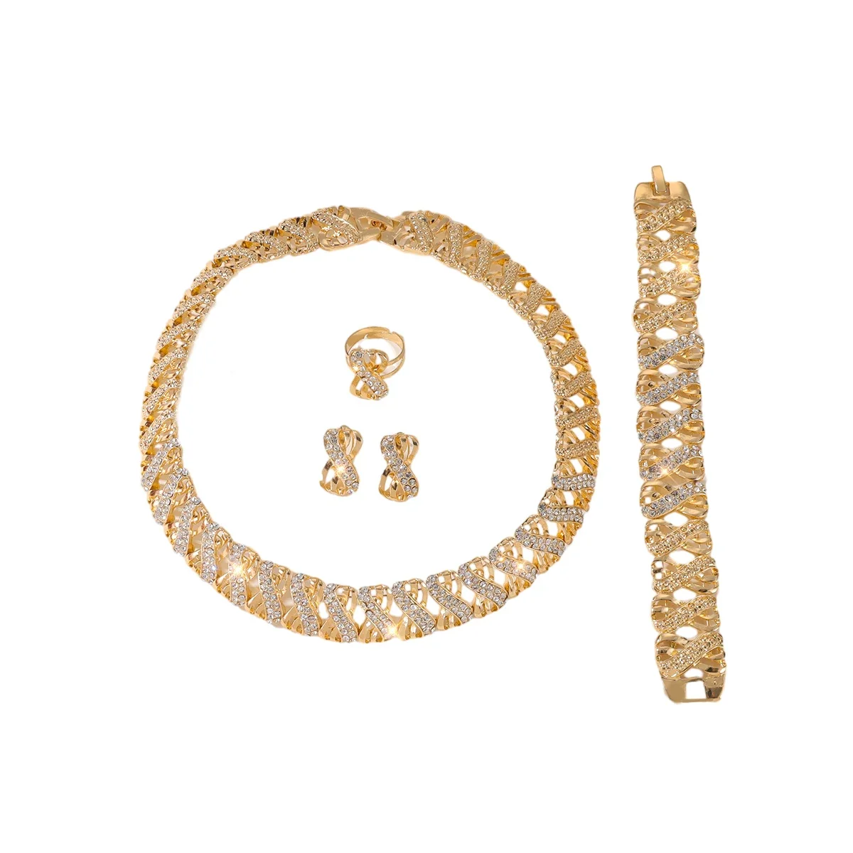 18k Gold Plated Bridal Jewelry Set - Image 3