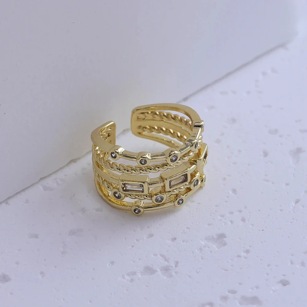 18k Hollow Inlaid Sun Ring - Image 5