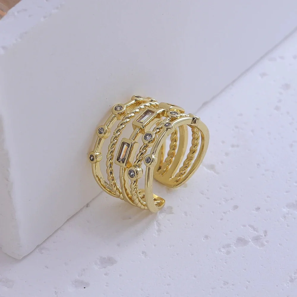 18k Hollow Inlaid Sun Ring - Image 6