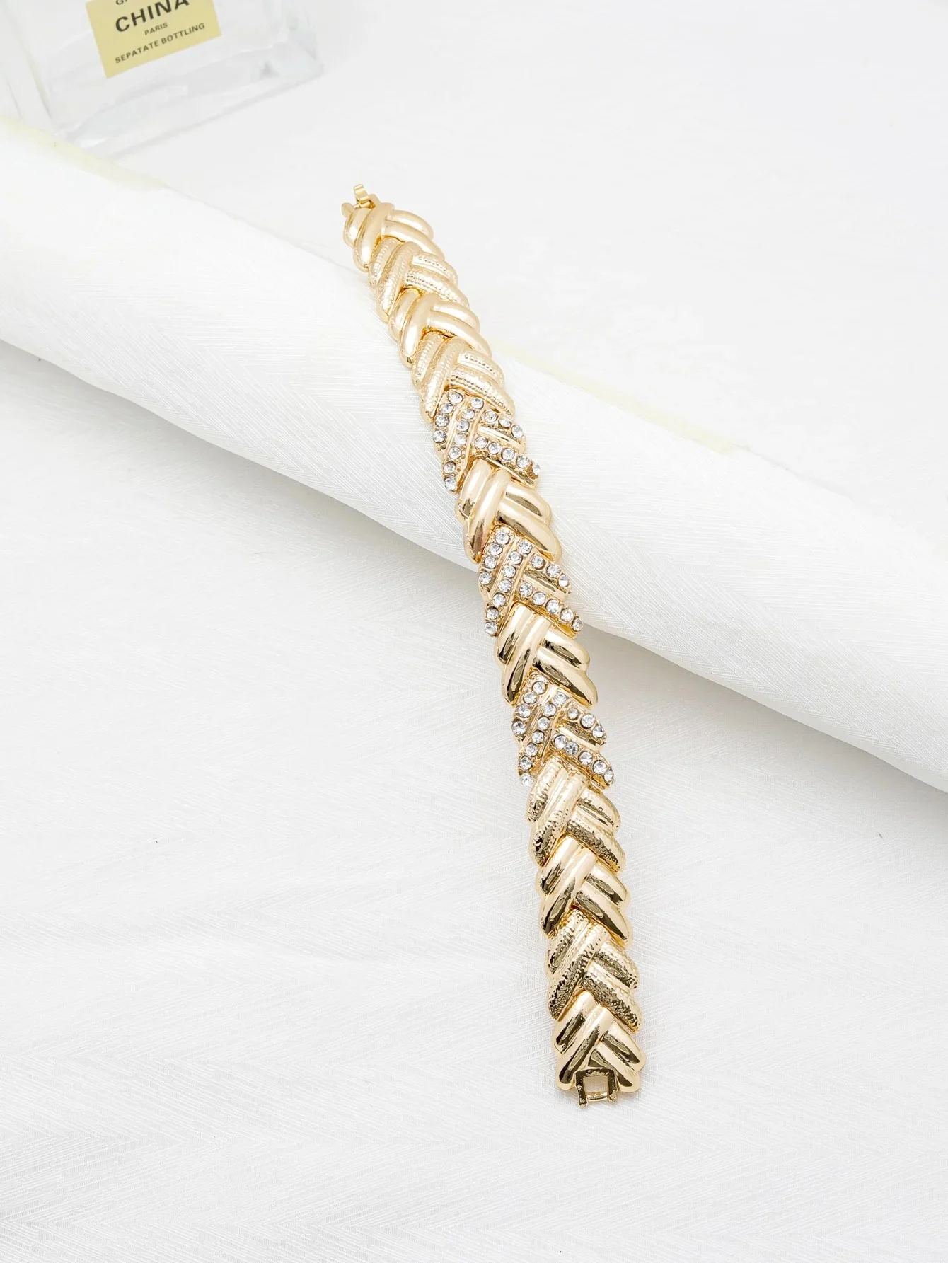 18k Luxury Thick Necklace, Bracelet, Earrings, & Ring Set - Image 3