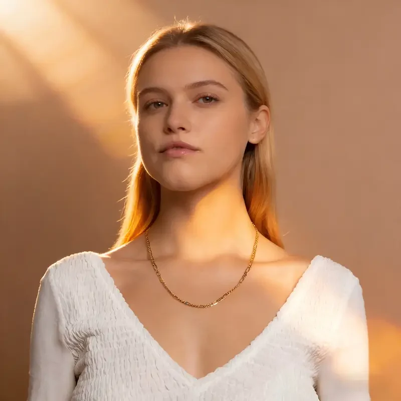 18k Plated Necklace and Bracelet Set - Image 3