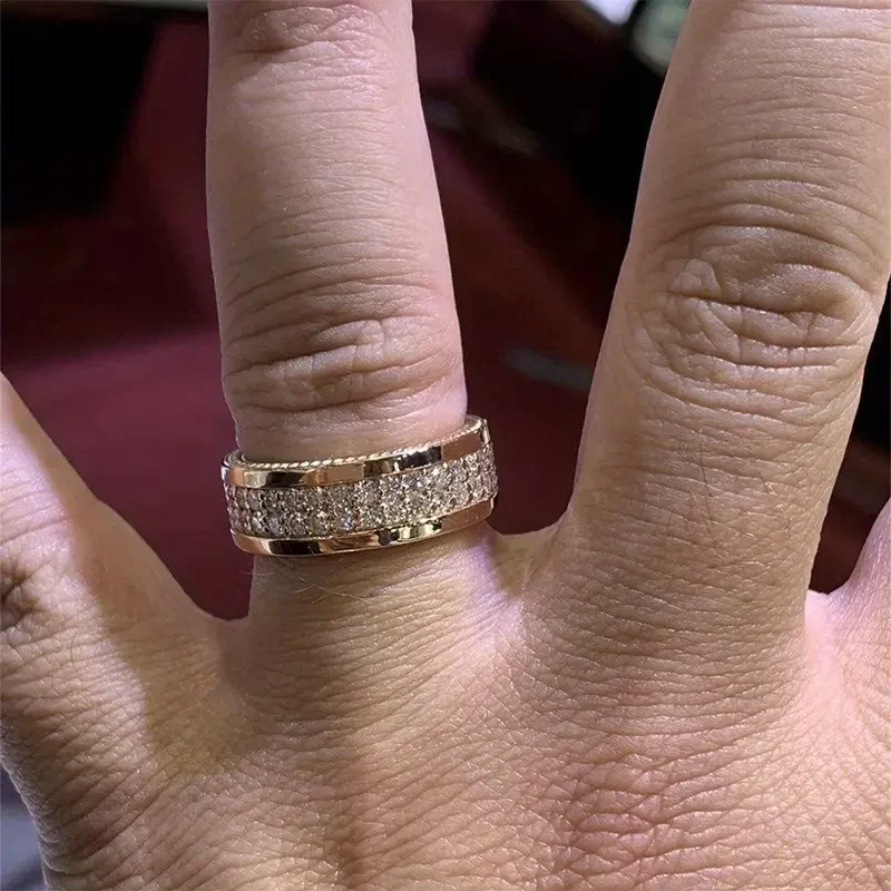 18k Plated Two Row Ring - Image 2