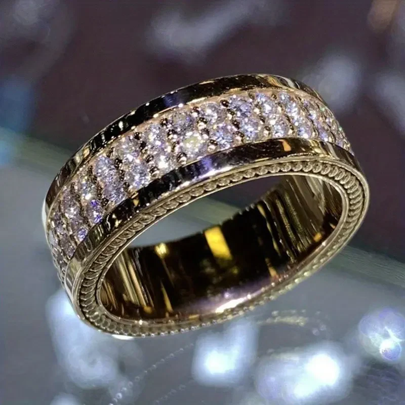 18k Plated Two Row Ring - Image 3