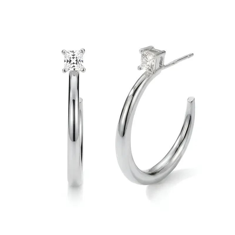 2 in 1 Stud & Hoop Earrings - Image 2