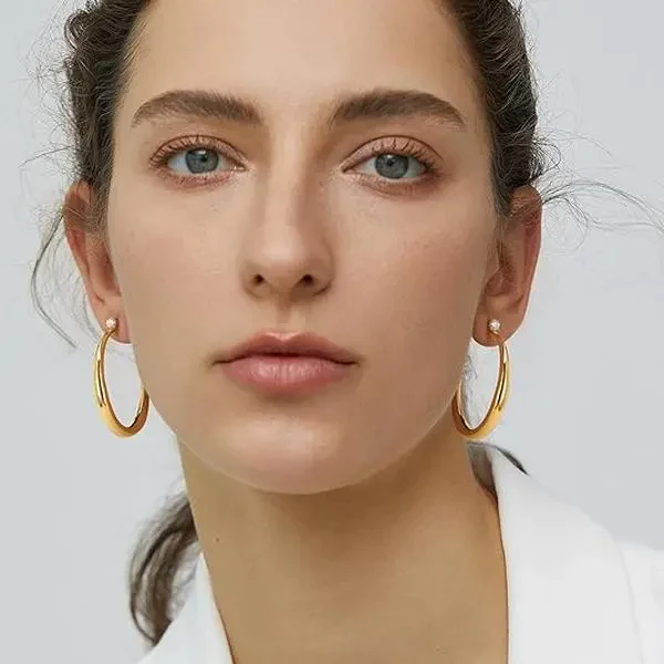 2 in 1 Stud & Hoop Earrings - Image 4