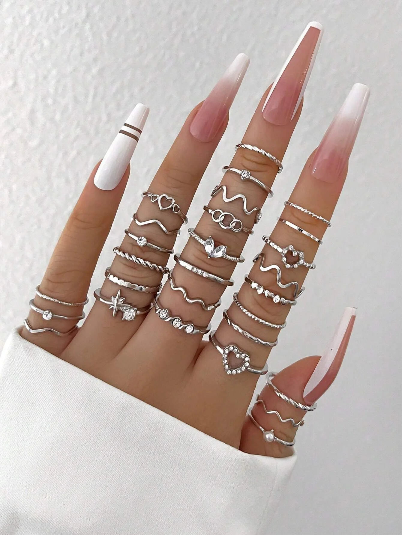 28pc Dainty Gold Stackable Ring Set - Image 2