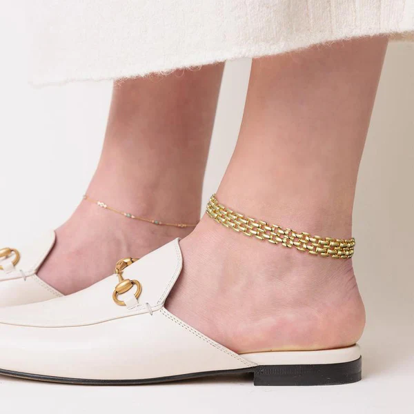 2pc 14k Chunky Link Anklets - Image 4