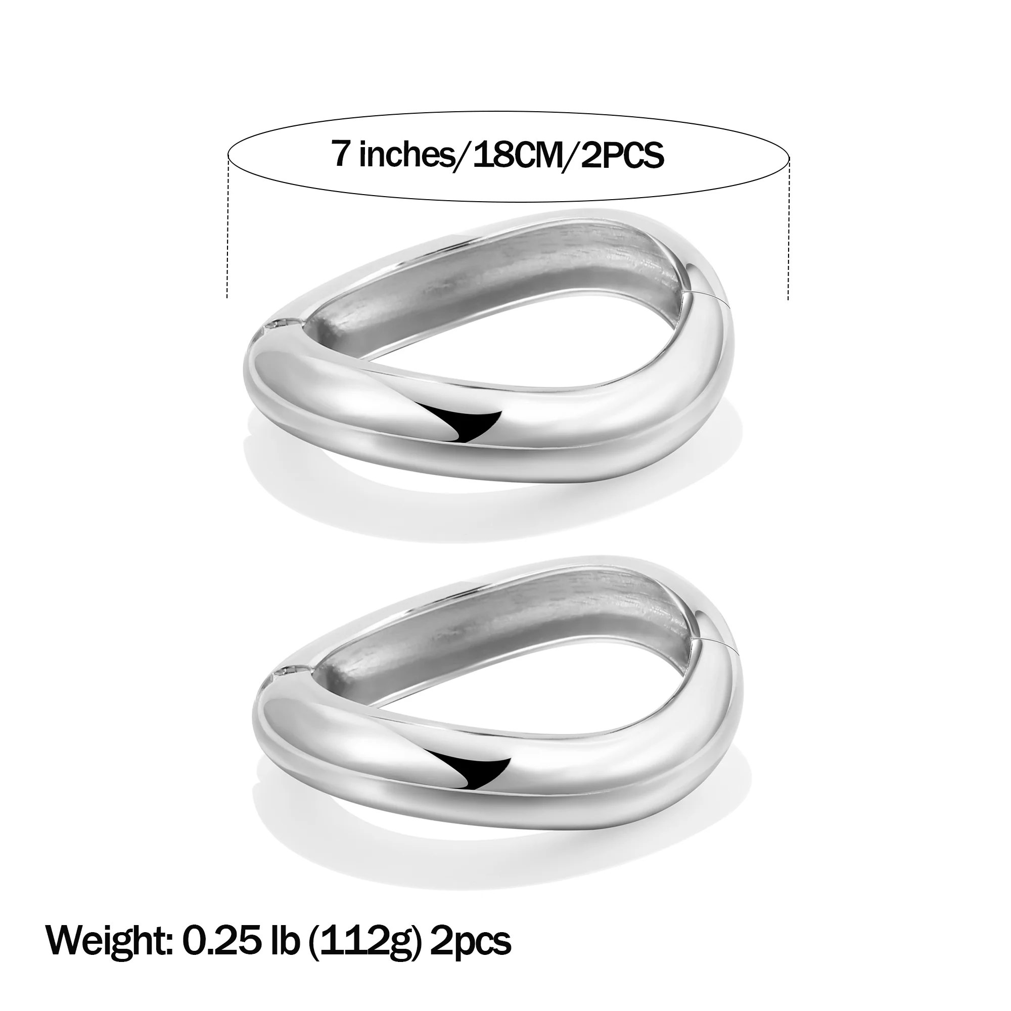 2pc Bold Sculpted Cuff Bracelet Set - Image 3