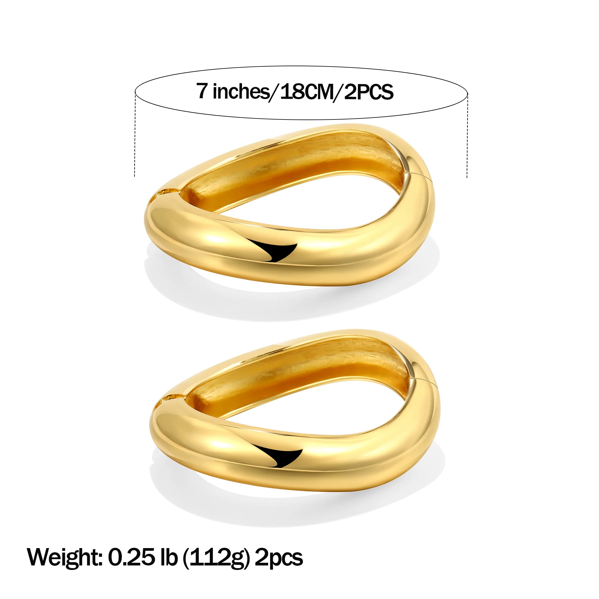 2pc Bold Sculpted Cuff Bracelet Set - Image 6