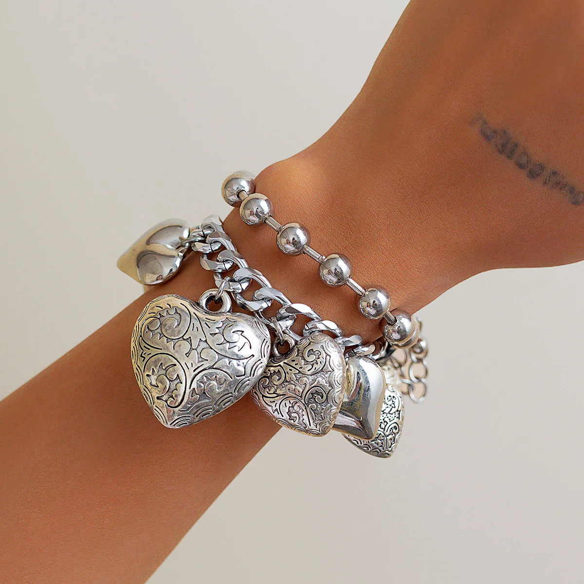 2pc Coin Tassel Necklace Bracelet Set - Image 3