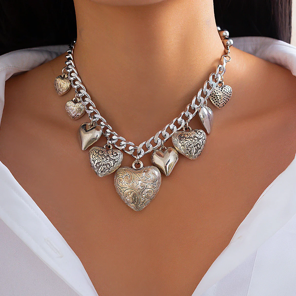 2pc Coin Tassel Necklace Bracelet Set - Image 4