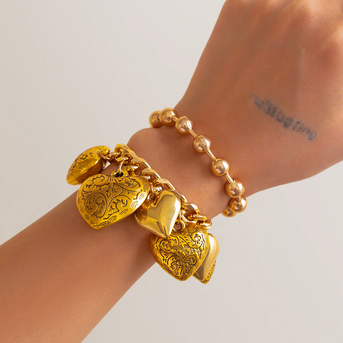 2pc Coin Tassel Necklace Bracelet Set - Image 6