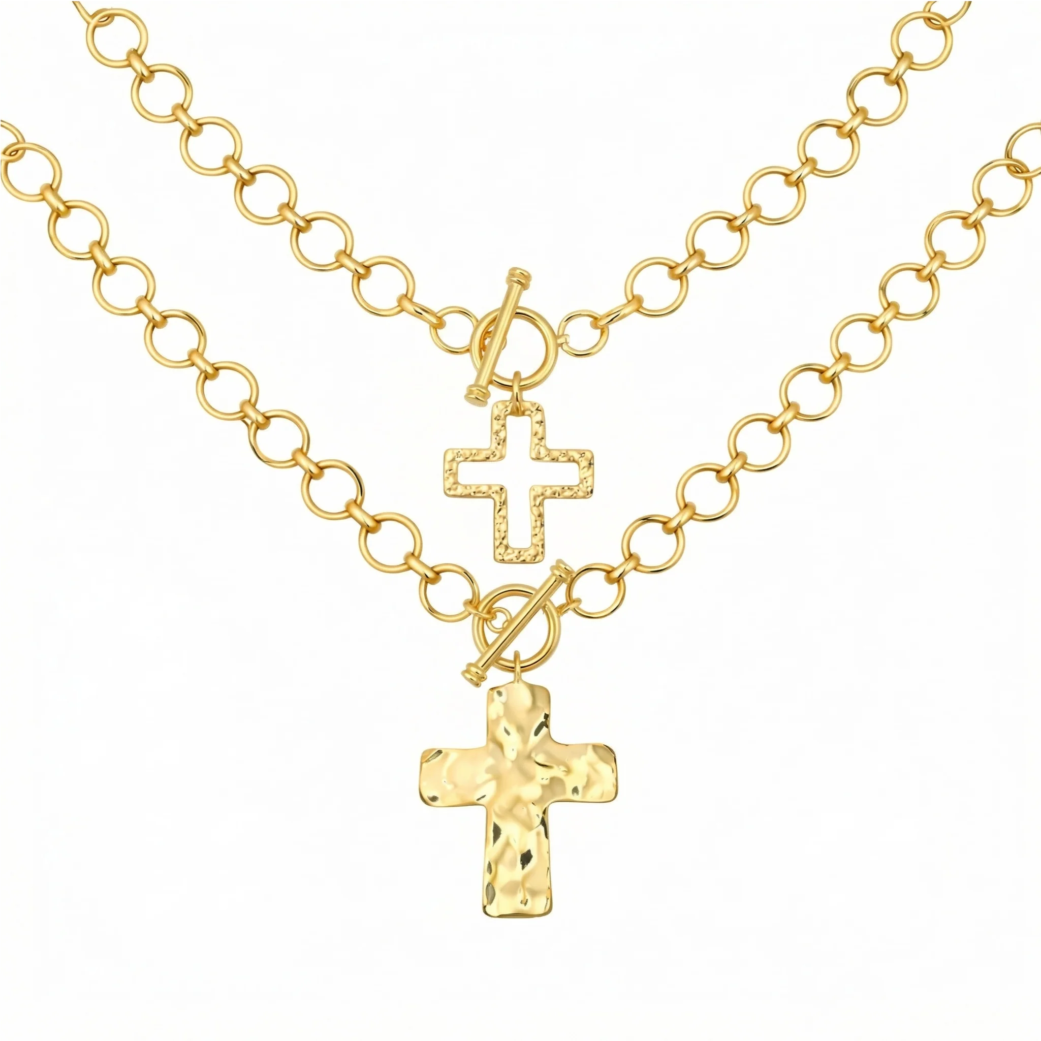 2pc Cross Toggle Necklace Set - Image 5