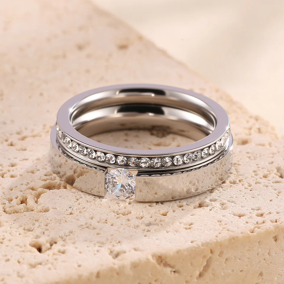 2pc Crystal Accent Ring Set - Image 4