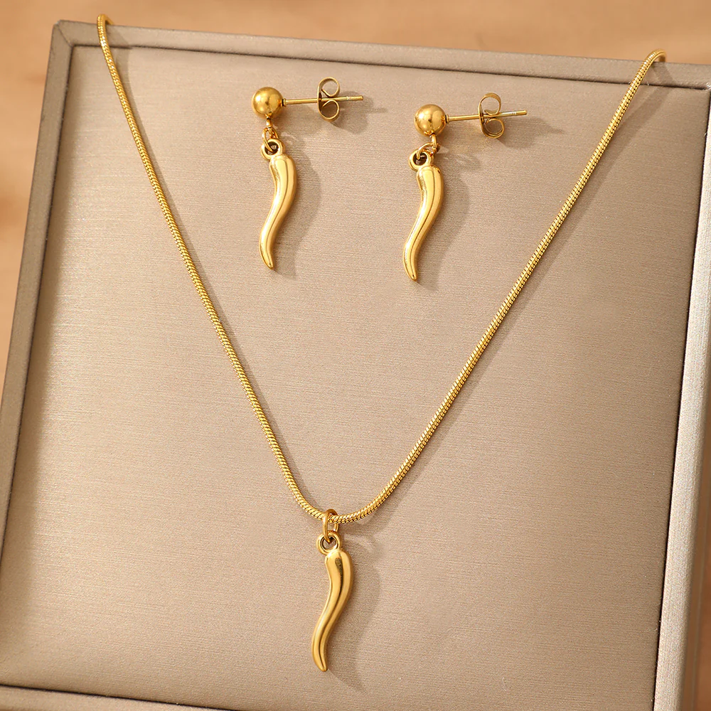 2pc Curved Charm Jewelry Set - Image 3