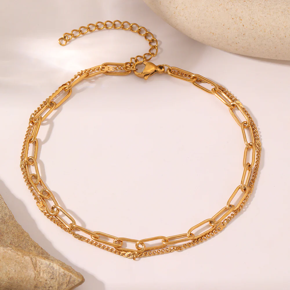 2pc Dainty Chain Anklet Set - Image 3