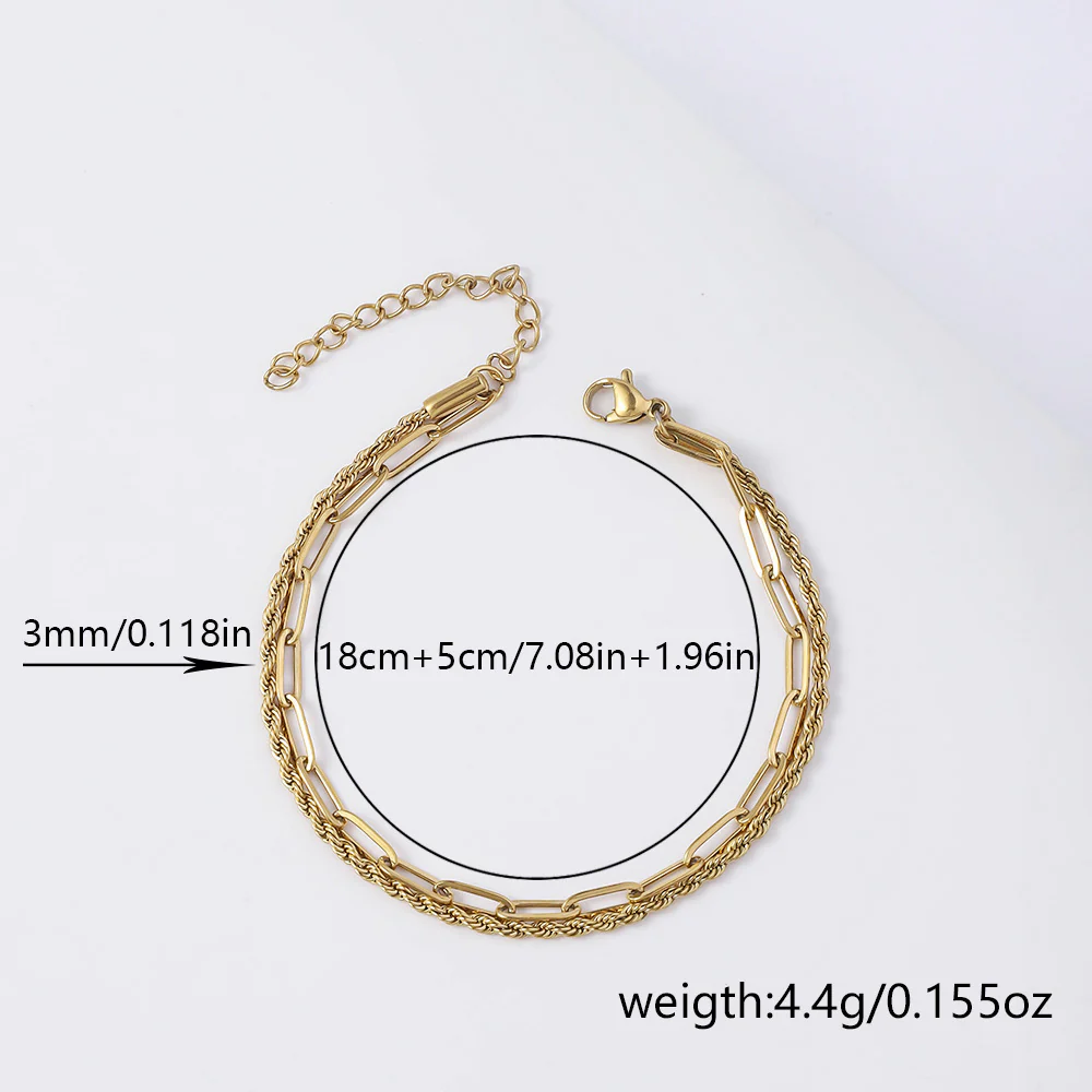 2pc Gold Chain Bracelet Set for Men - Image 2