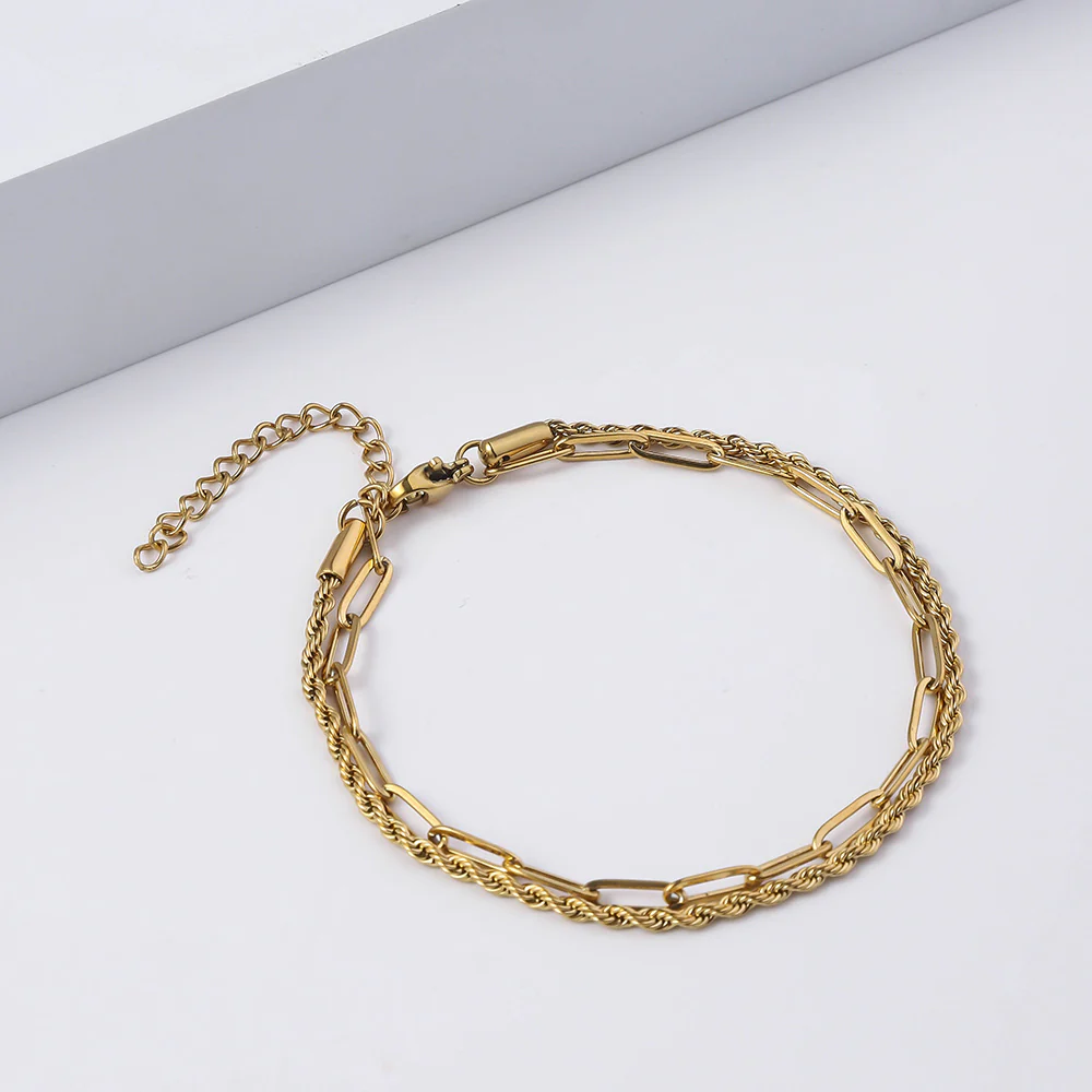 2pc Gold Chain Bracelet Set for Men - Image 3