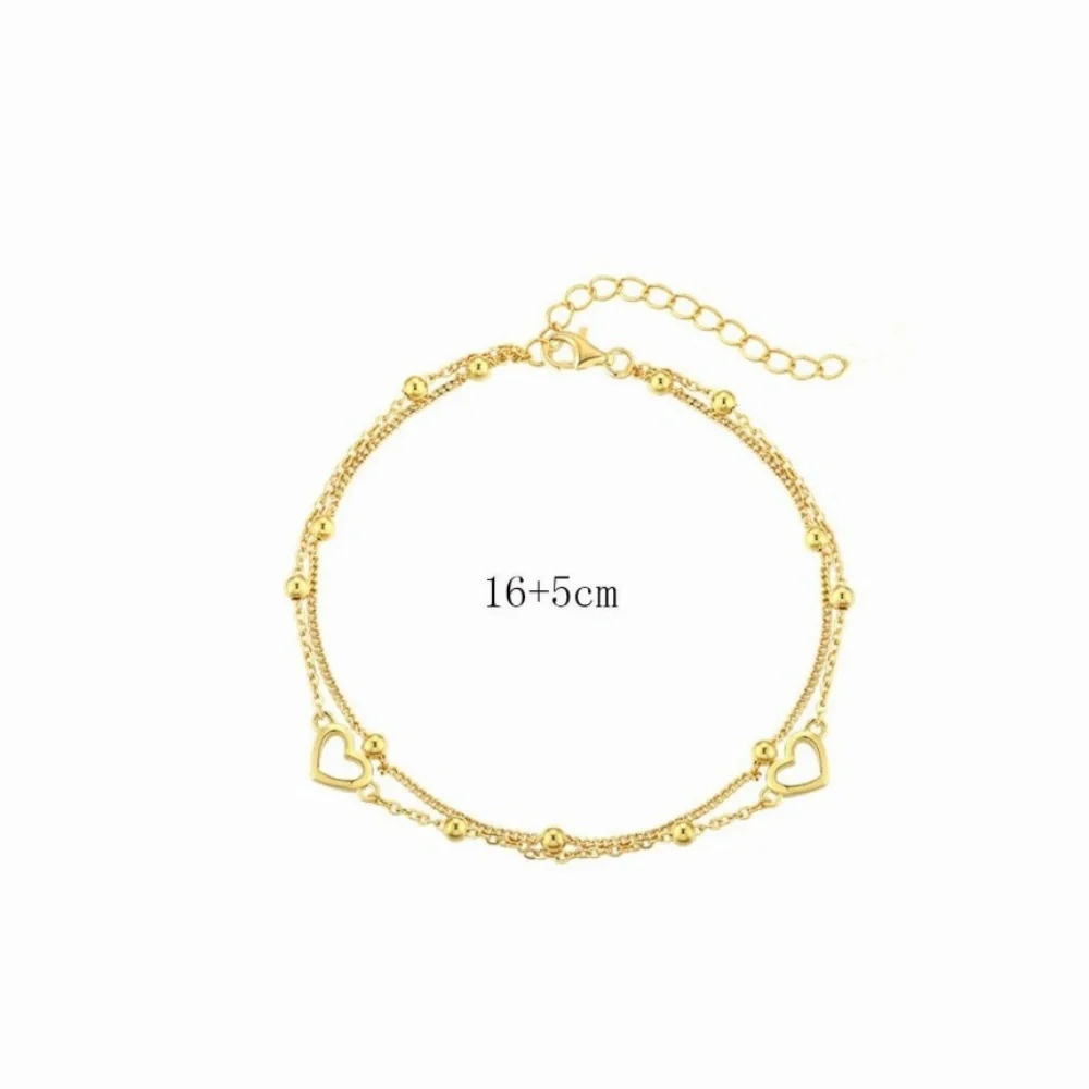 2pc Gold Layered Heart Bracelet Set - Image 3