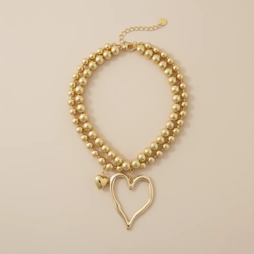2pc Heart Beaded Necklace Set - Image 4