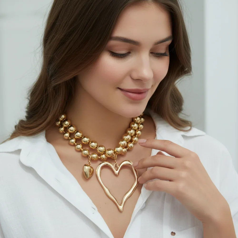 2pc Heart Beaded Necklace Set - Image 9
