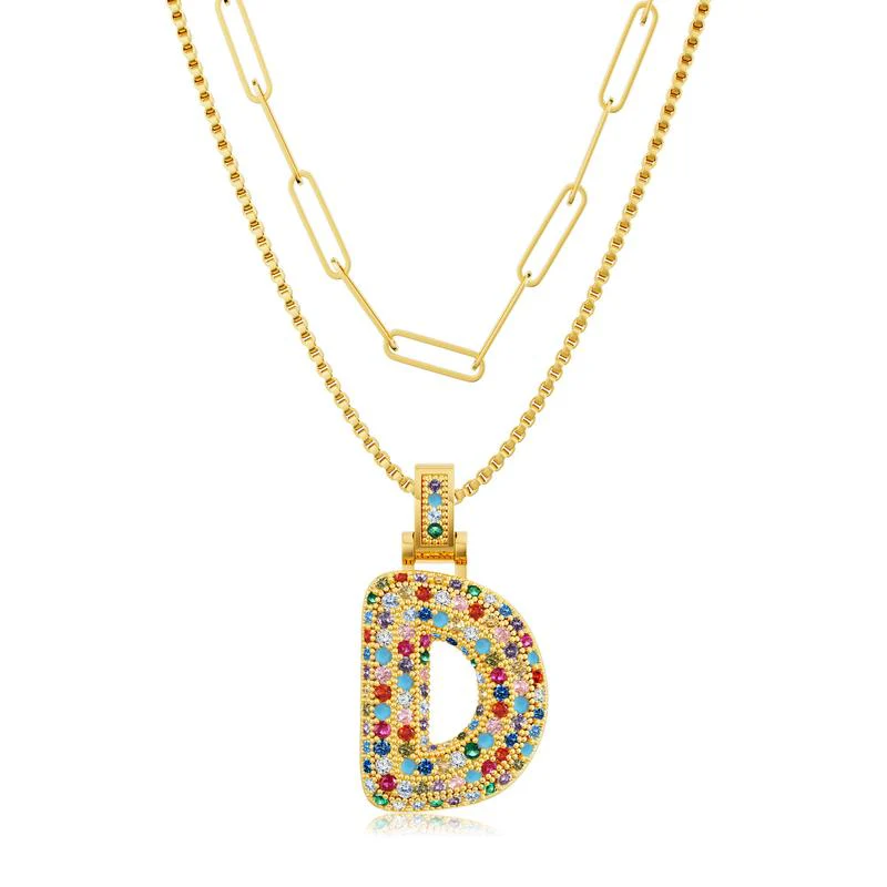 2pc Initial Bubble Necklace Set - Image 10