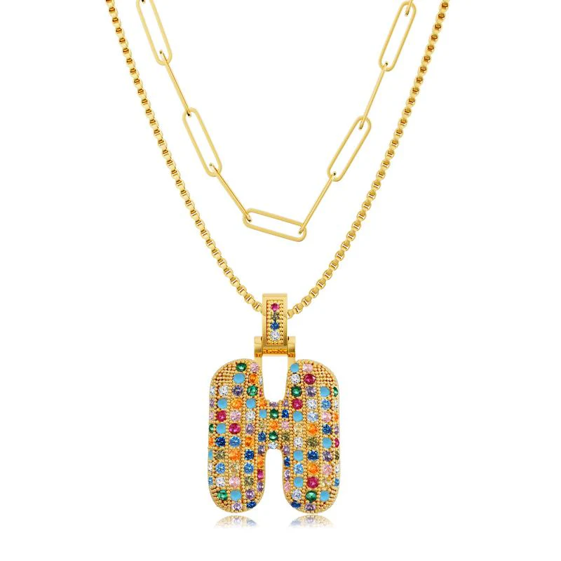 2pc Initial Bubble Necklace Set - Image 14