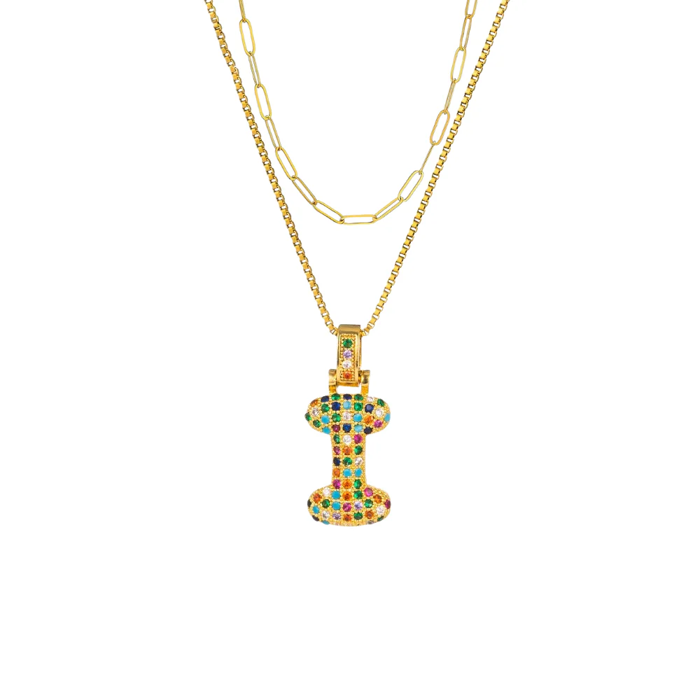 2pc Initial Bubble Necklace Set - Image 15