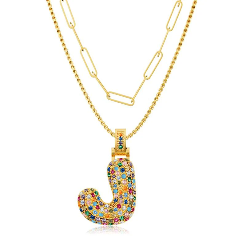 2pc Initial Bubble Necklace Set - Image 16