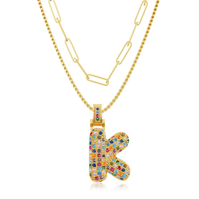2pc Initial Bubble Necklace Set - Image 17