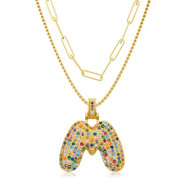2pc Initial Bubble Necklace Set - Image 19