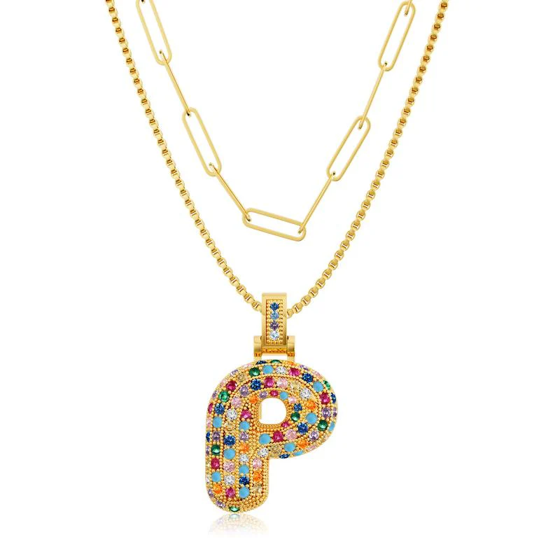 2pc Initial Bubble Necklace Set - Image 22