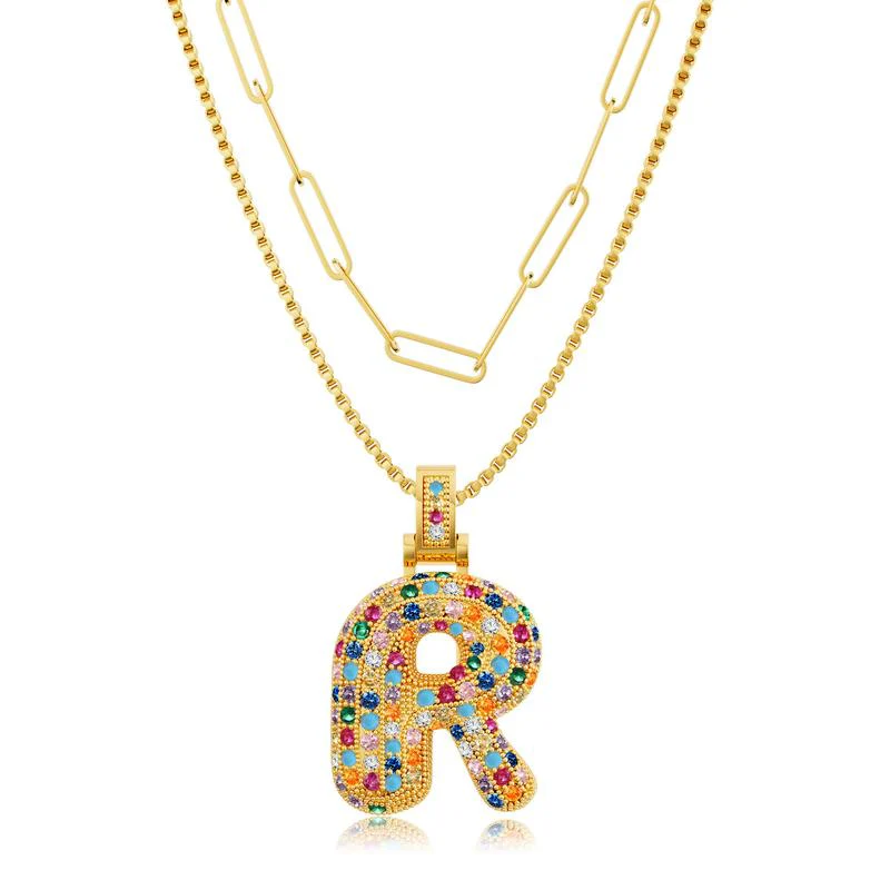 2pc Initial Bubble Necklace Set - Image 24