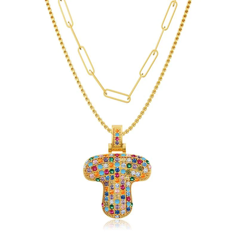 2pc Initial Bubble Necklace Set - Image 26