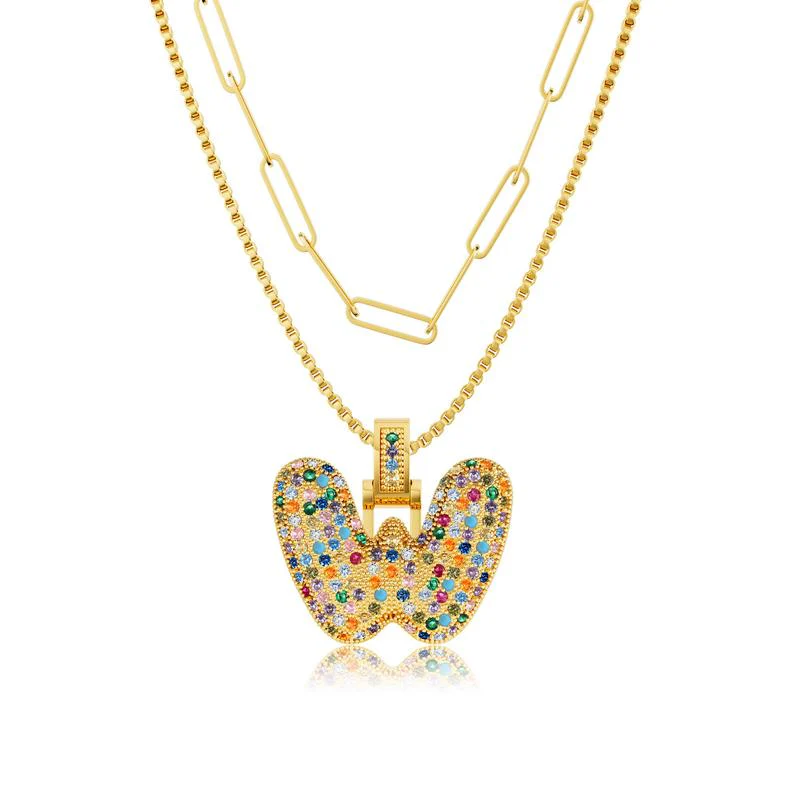 2pc Initial Bubble Necklace Set - Image 29
