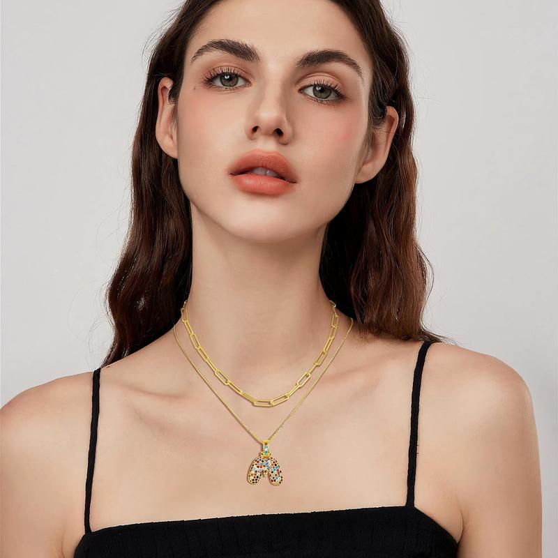 2pc Initial Bubble Necklace Set - Image 5